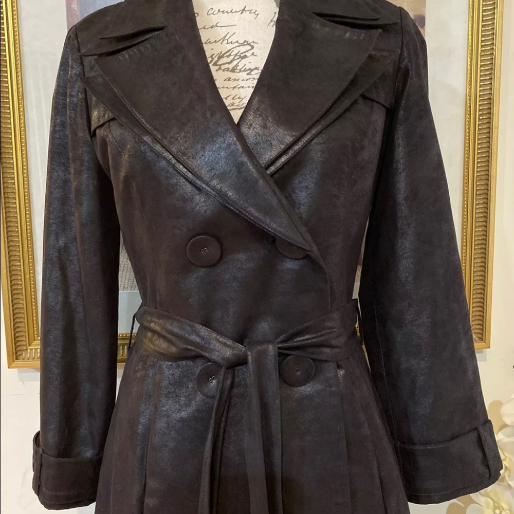 Anne Fontaine Colina Faux Leather Trench Coat